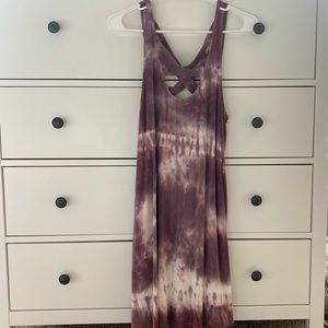 American Eagle Outfitters, Purple Tie-Dye Mini Dress, Crisscross strap pattern